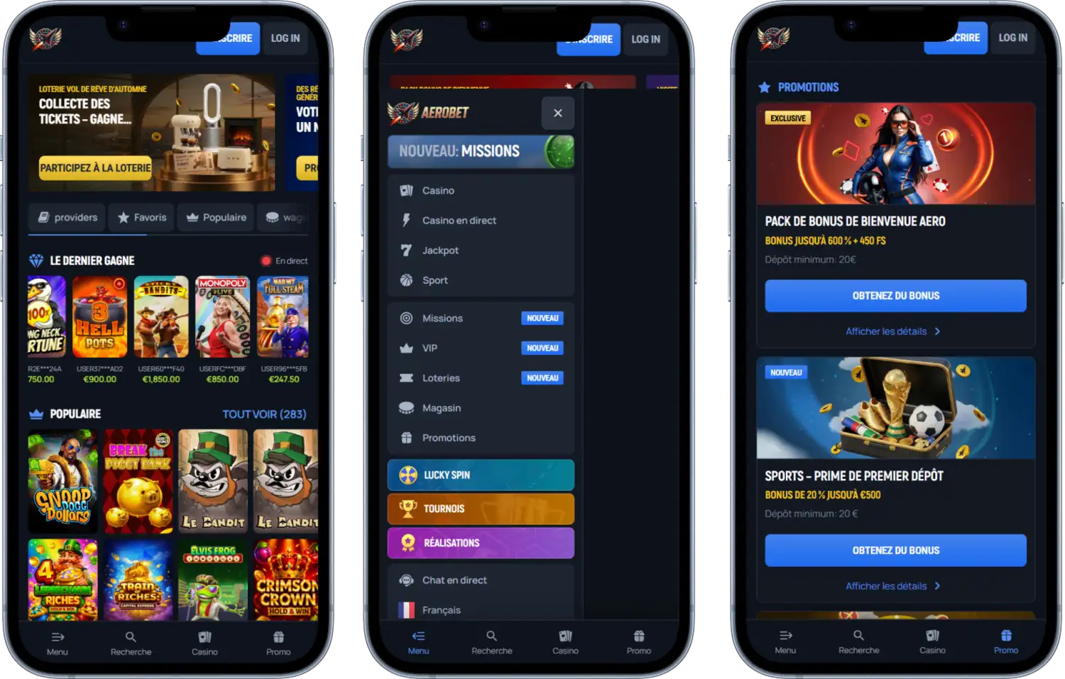 Casino Aerobet Jouer sur mobile