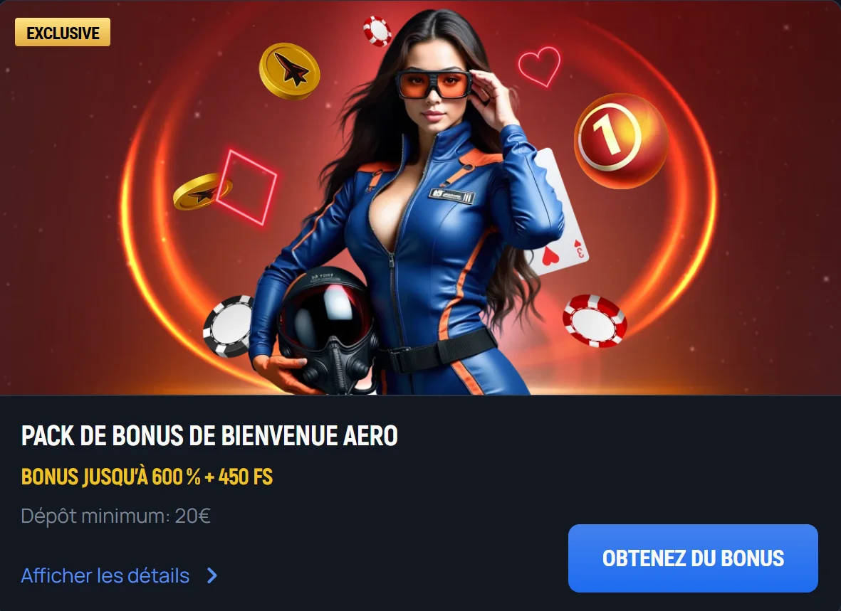 Casino Aerobet Pack de bonus de bienvenue